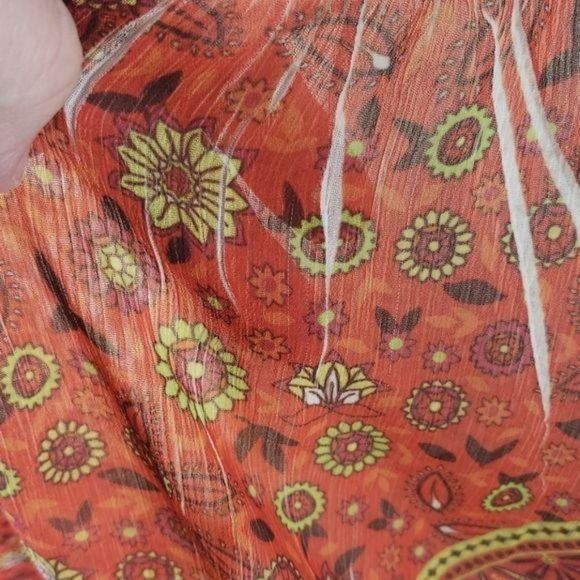 FANG Fall Floral Print Scoop Neck XL Blouse‎ - Picture 7 of 8